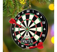 Personalised Dart Board Christmas Shaped Ornament, 2025 Darts Player Christmas Ornament, Dart Xmas Ornaments Gifts for Men Women Friends Besties, Customized Name Sports Lover Xmas Tree Keepsake 2025