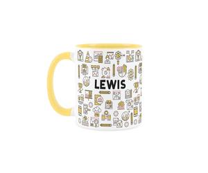 Personalised Data Analyst Mug - Novelty IT Statistics Computing Gift - Tea/Coffee Yellow Ceramic Cup Customisable Present