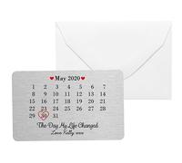 Personalised Day My Life Changed Metal Wallet Card - Anniversary Keepsake Gift for Him