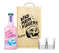 Personalised Dead Man's Fingers Raspberry Rum Cream Liqueur Gift Set with Shot Glasses - 70cl - Rum Gifts For Men, Alcohol Drinks For Her, Christmas, Birthday's, Father's Day, Mother's Day