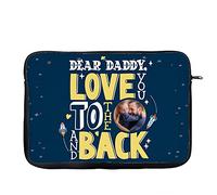 Personalised Dear Daddy, Love You to The Moon and Back, Dad, Godfather-ANY NAME/IMAGE, Father’s Day, Birthday Present iPad Air/Pro/Mini, Laptop Sleeve/Cover. (13")