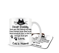 Personalised Dear Daddy Thank You for Being My Daddy Themed 11 oz Ceramic Mug & Coaster Set,Fathers Day,Christmas,Birthday Gift Idea