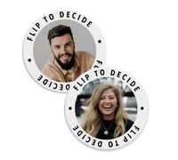 Personalised Decision Coin: Custom Photos, Fate Flip Token for Couples, Gift for Valentine's