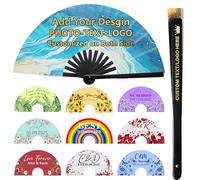 Personalised Decorative Folding Fans - Premium Durable Bamboo Handheld Fans with Crisp Opening Sound, Perfect for UK Weddings, Parties, Birthdays, Graduations & Gifts for Dancing/Rave
