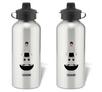 Personalised Derby County Player Figure Aluminium Sports Water Bottle - Silver Bottle