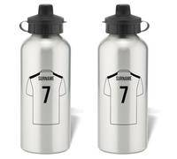 Personalised Derby County Shirt Aluminium Sports Water Bottle - Silver Bottle