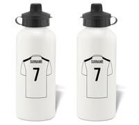 Personalised Derby County Shirt Aluminium Sports Water Bottle - White Bottle