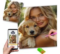 Personalised Diamond Art,Custom Paint by Numbers,Small Diamond Art kits adults7.9x12inch/20x30cm DIY 5D Paint Your Own Canvas Photo Diamonds Painting Perfect for Relaxation and Home Decor Gifts m-267