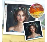 Personalised Diamond Art, Diamond Painting Kits Adults, Custom Full Drill Crystal Art Crafts Painting, Large DIY Cross Stitch Canvas Kits, Create Unique Room Decor with Kids Loved Ones 40x80cm b-21