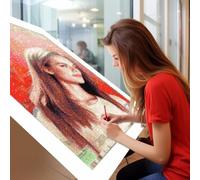 Personalised Diamond Art for Adults, Custom Diamond Painting Kits Full Drill, Create Your Own Diamond Painting with Photo, 5D DIY Diamond Art Gifts for Home Decor, Round 100x100cm
