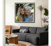 Personalised Diamond Art Kits Adults Custom Photo 5D Full Drill Diamond Painting, Crystal Art DIY Diamonds Embroidery Cross Stitch Canvas Picture Arts Crafts, Home Wall Decor Gifts 60x60cm t0u-73