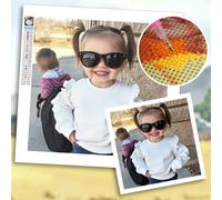 Personalised Diamond Art Kits Adults, Diamond Art Accessories, 5D DIY Full Drill Canvas Personalised Photo Mosaic Kits, Create Your Own Picture Keepsake Memories Gifts for Room Decor 70x140cm b-66