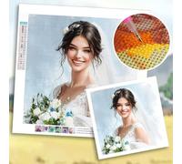 Personalised Diamond Art Kits Adults25x25cm 5D Custom Diamond Painting Crystal Art, Create Your Own Dimond Paintings, DIY Full Drill Canvas Personalised Photo Embroidery Paintings for Home Decor f-13