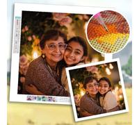 Personalised Diamond Art Kits Adults35x35cm 5D Custom Diamond Painting Crystal Art, Create Your Own Dimond Paintings, DIY Full Drill Canvas Personalised Photo Embroidery Paintings for Home Decor f-118