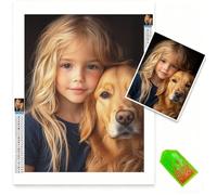 Personalised Diamond Painting, Diamond Art Kits Adults Kids DIY Personalised Canvas Crystal Art, 5D Full Drill Custom Paint by Numbers Create Your Own Dimond Arts for Home Decor, Gifts24x32inch 0b-33