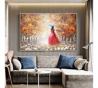 Personalised Diamond Painting Kits for Adults, Dress Girl in The Woods Full Round Drill Diamond Embroidery Art,Crystal Rhinestone Cross Stitch Pictures for Home Wall Decor Gift(30x90cm/12x36in)