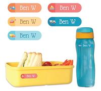 Personalised Digger Name Labels for Kids - Waterproof Dishwasher Safe Stick On Custom Name Stickers for School, Lunch Boxes, Bottles & Shoes