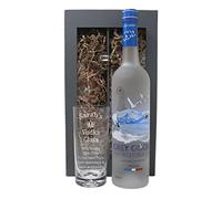 Personalised Dimple Highball Glass & Bottle of Vodka -% Design (Original 70cl, Presentation Gift Box)