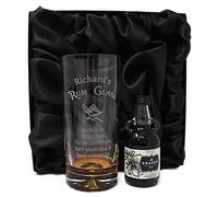 Personalised Dimple Highball & Miniature - Rum% Design (Kraken Black Spiced Rum, Silk Lined Gift Box)