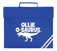 Personalised Dinosaur Bookbag, Custom Back to School and Nursery Bag for Boys, Ideal Gifts for Boys Who Love T Rex Dinosaurs, Essential PE Kit Bag, One Size, Royal