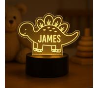Personalised Dinosaur Night Light with Name | Custom LED Dino Lamp for Kids | Nursery & Bedroom Decor | Choose Design Style & Base | Unique Baby Gift