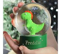 Personalised Dinosaur Snow Globe Filled With Magic Glitter | Customize with Any Name For Children
