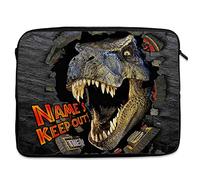 Personalised Dinosaur T-Rex Tablet Sleeve Laptop Case Boys iPad Zip Pouch Protective Carry Travel Bag Dino JP01 (10” - 13.5”)