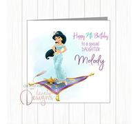 Personalised Disney Princess Jasmine Birthday Card Daughter Granddaughter Niece