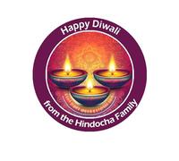 Personalised Diwali/Divali/Sal Mubarak Celebration Paisley x 24 Gift Present Stickers Labels Tags - D1 - Purple