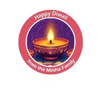 Personalised Diwali/Divali/Sal Mubarak Celebration Paisley x 24 Gift Present Stickers Labels Tags - D4 - Pink