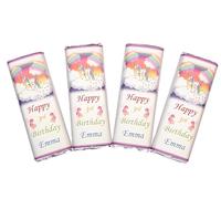 Personalised DIY Colourful Unicorn Birthday Party Chocolate Bar WRAPPERS Favours Ref K51 1st 2nd 3rd 4th 5th 6th 7th 8th 9th 10th Birthday (50)