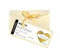 Personalised DIY Scratch Card Reveal with Envelope, Make Your Own Surprise Scratch off Ticket Gift for Valentine's Day Girlfriend Wife Boyfriend Birthday Christmas or Everyday (Gold)