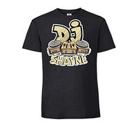 Personalised DJ Music Enthusiasts Any Name Birthday Party Lover Composer Gift idea White & Black Colour Men Short Sleeve Soft Touch Cotton T-Shirt. (Black, XL)