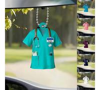 Personalised Doctor Car Ornament Custom Name Funny 2D Acrylic Nursing Theme Xmas Tree Car Hanging Ornaments Gift For Family Doctors Nurses Birthday Xmas (style 16)
