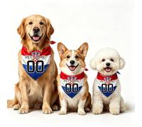 Personalised Dog Bandana 2026, Custom Adjustable Dog Neckerchief Triangle Bib Scarf with Printed Name and Number for Puppies Small Medium Large Dogs (Croatia)