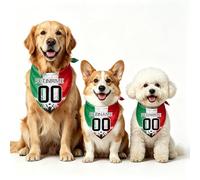 Personalised Dog Bandana 2026, Custom Adjustable Dog Neckerchief Triangle Bib Scarf with Printed Name and Number for Puppies Small Medium Large Dogs (Italy)