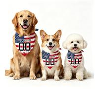 Personalised Dog Bandana 2026, Custom Adjustable Dog Neckerchief Triangle Bib Scarf with Printed Name and Number for Puppies Small Medium Large Dogs (USA)