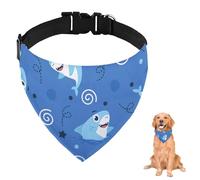 Personalised Dog Bandana Blue Smiling Shark For Large Dogs Medium Dogs Small Washable Adjustable Dog Scarf Reusable Accessories Accessories Grooming Parties And Daily Wear