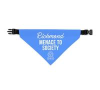 Personalised Dog Bandana | Custom Dog Scarf - Menace To Society - Reactive Nervous Dog Warning Neckerchief | Funny Dog Lead Sign | MENACE (Light Blue, Large - Approx. 22cm x 14cm)