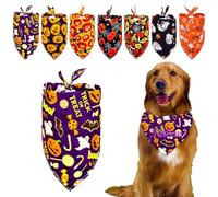 Personalised Dog Bandana With Embroidered Name - Halloween Special With Custom Name, For Cats & Dogs - Unique Halloween Pet Gift Accessories (Purple)