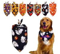 Personalised Dog Bandana With Embroidered Name - Halloween Special With Custom Name, For Cats & Dogs - Unique Halloween Pet Gift Accessories (Camel)