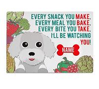 Personalised Dog Bichon Frise Worktop Saver - 30 x 40 CM - Add Name Gift KCB05