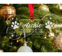Personalised Dog Bone Memorial Christmas Bauble Puppy Pet Tree Decoration Xmas Gift Any Name Rememberance (No Longer)