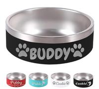 Personalised Dog Bowl Custom Cat Bowl with Name 18/32/42/64 OZ Stainless Steel Non Slip Customised Laser Engraved Pet Bowl Insulated Dog Cat Dishes for Food or Water