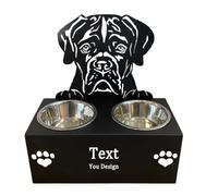 Personalised Dog Bowl - Non-Slip Elevated Pet Dish with Engraved Design | Small, Medium, Large Sizes | Durable Food & Water Bowl for All Breeds (Cane Corso)
