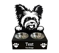 Personalised Dog Bowl - Non-Slip Elevated Pet Dish with Engraved Design | Small, Medium, Large Sizes | Durable Food & Water Bowl for All Breeds (Yorkshire Terrier)