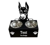 Personalised Dog Bowl - Non-Slip Elevated Pet Dish with Engraved Design | Small, Medium, Large Sizes | Durable Food & Water Bowl for All Breeds (Doberman Pinscher3)