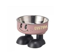 Personalised Dog Bowl Stainless Steel, Raised Pet Bowl with Engraved Name (Multicolor)