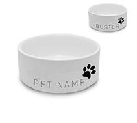 Personalised Dog Bowl with Name and Paw Print, Personalise with Any Name for Any Pampered Pooch