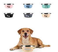Personalised Dog Bowls with Pet's Name, Stainless Steel Dog Bowls with Nonslip Silicone Bottom, Pet Feeding Bowls for Cat, Pups-Food and Water Bowls for Small Medium Large Dogs